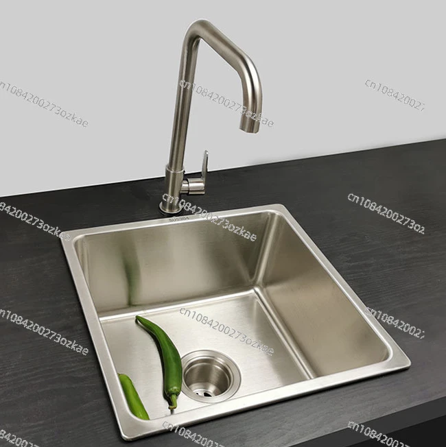 Квадратная раковина из нержавеющей стали одинарная Встроенная имитация