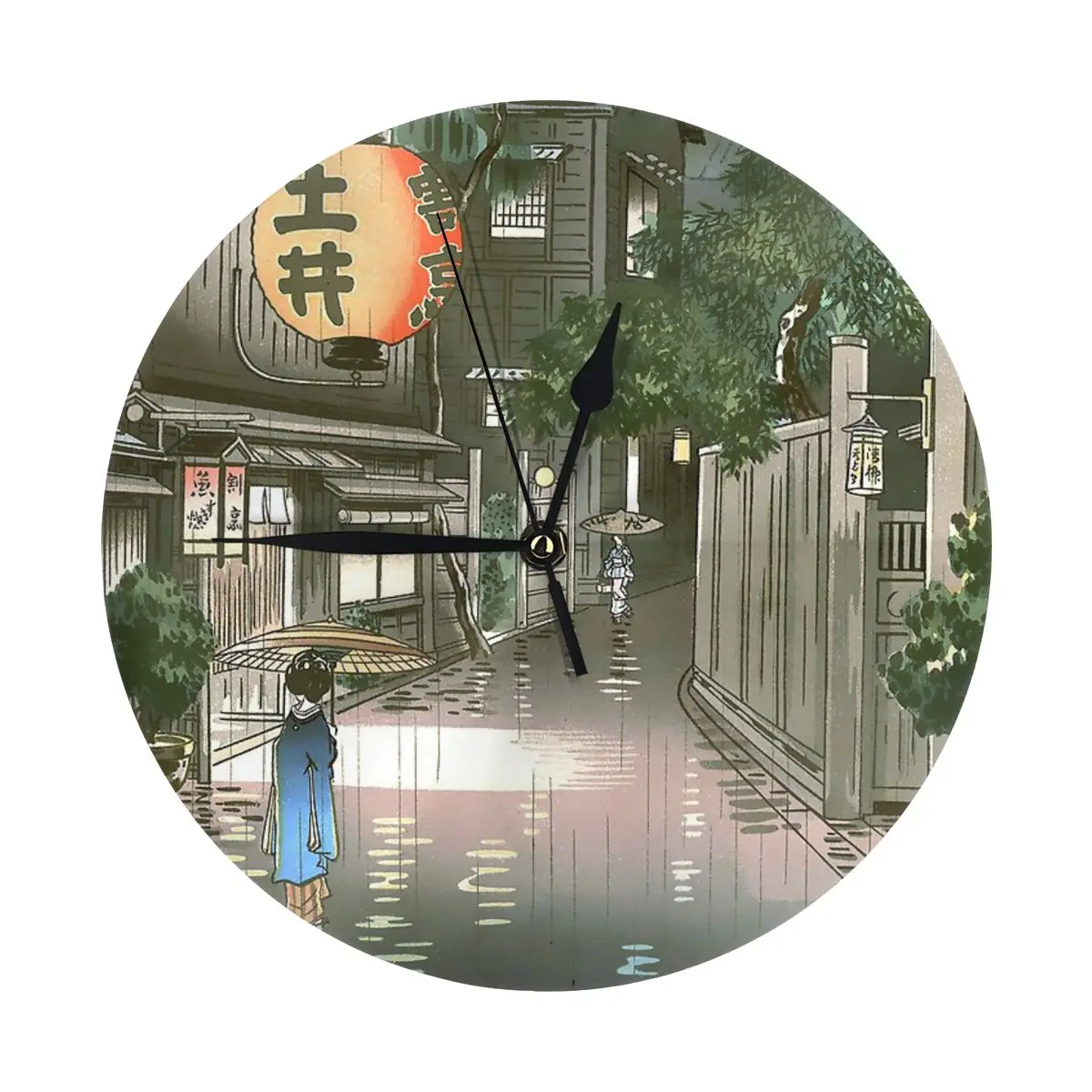 Японское настенное искусство вечеринка в Ushigome 1939 Tsuchiya Koitsu настенные часы