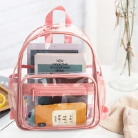 transparent backpack new summer casual pvc backpack women jelly bag large capacity transparent student schoolbag teenage girl