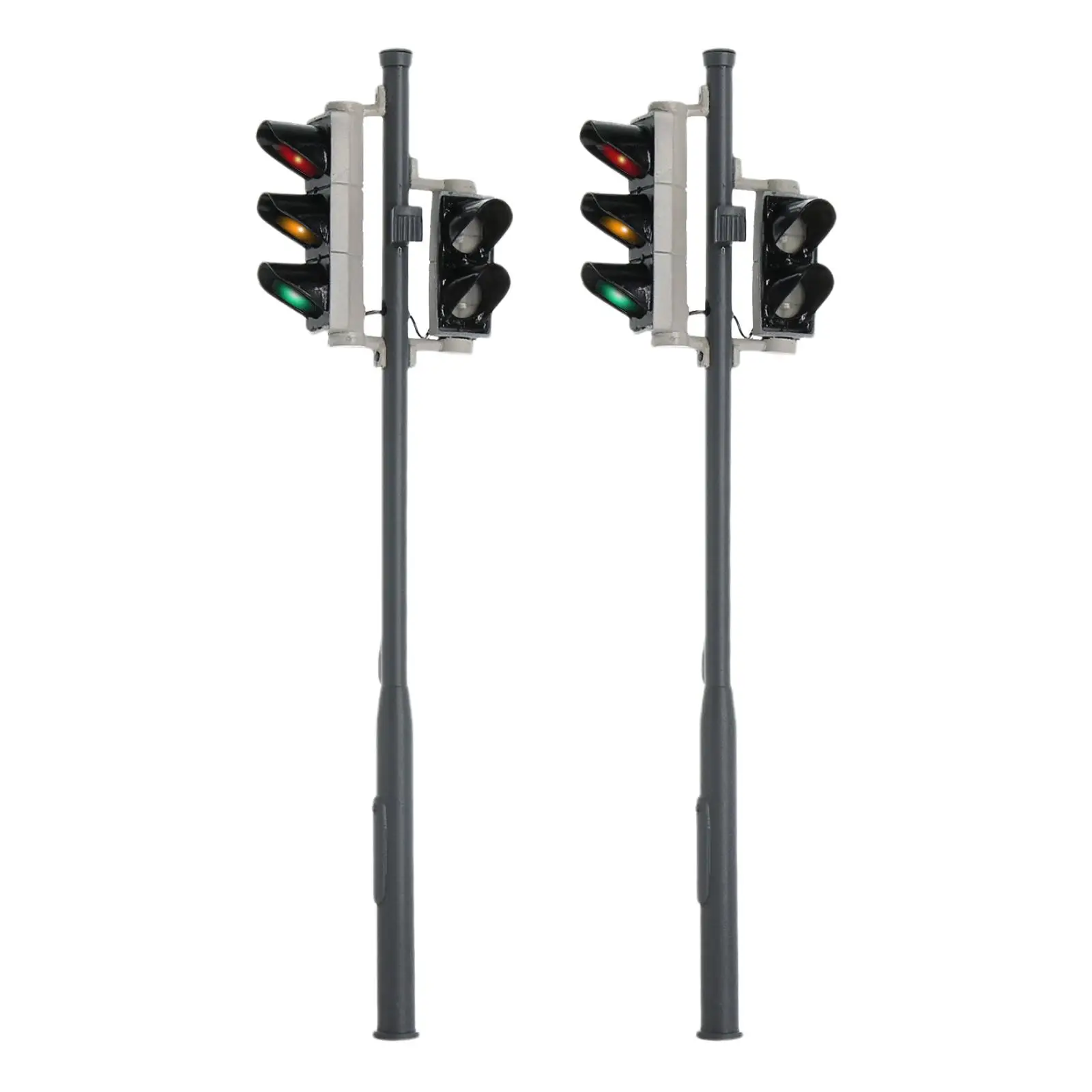 

2Pcs Plastic Model Traffic Light Railway for OO Scale HO Scale I Scale 1:87