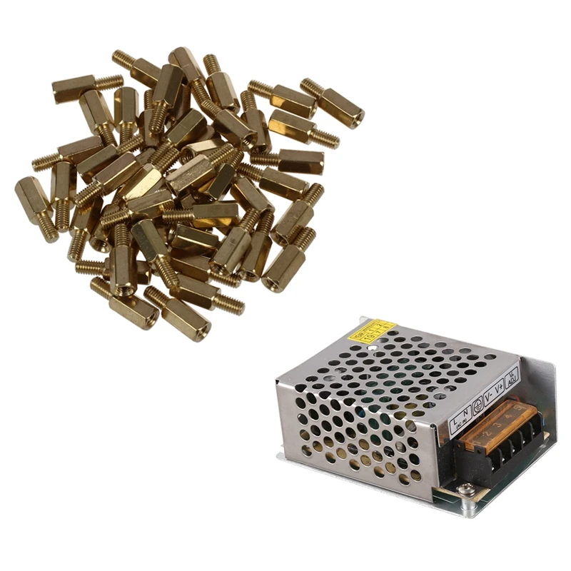 

50 Pcs Brass Screw Thread PCB Stand-Off Spacer M3 Male X M3 Female 6Mm With Switching Power Supply Converter