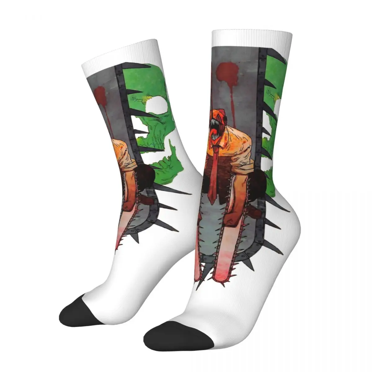 

Retro Art Crazy Men's compression Socks Unisex Chainsaw Man Denji Manga Street Style Pattern Printed Funny Novelty Crew Sock