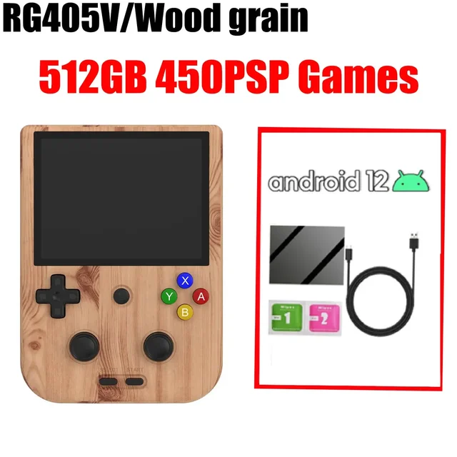 Портативная Игровая Консоль ANBERNIC RG405V Ps2 T618 4 Дюйма IPS.