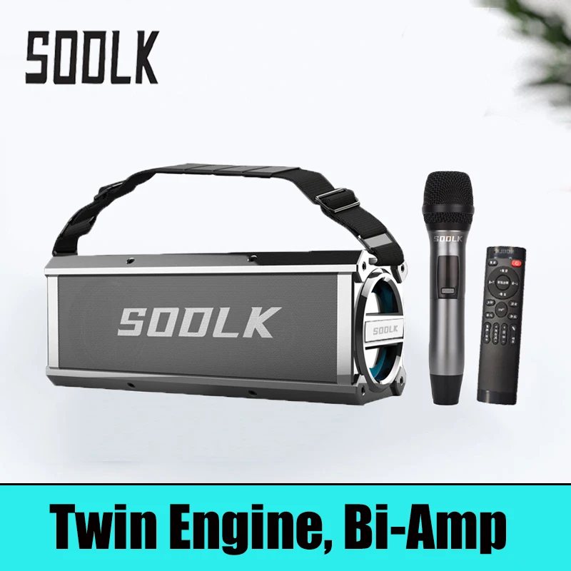

Bluetooth-Колонка SODLK T200plus, 120 Вт, 2 беспроводных микрофона