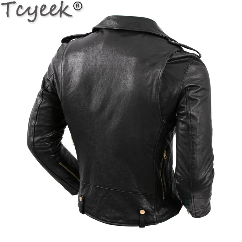 

Sheepskin Motorcycle Coat for Men Vintage 100% Genuine Leather Jackets Man Clothing Spring Autumn Trend Jaqueta Masculina