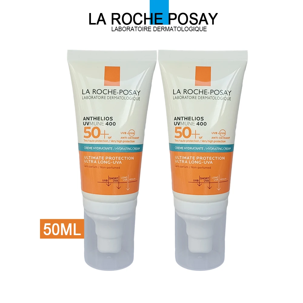 

2PCS La Roche Posay Hydrating Cream Facial Sunscreen ANTHELIOS UVMUNE 400 UV Protection SPF50+ Sunscreen Suitable For Dry Skin