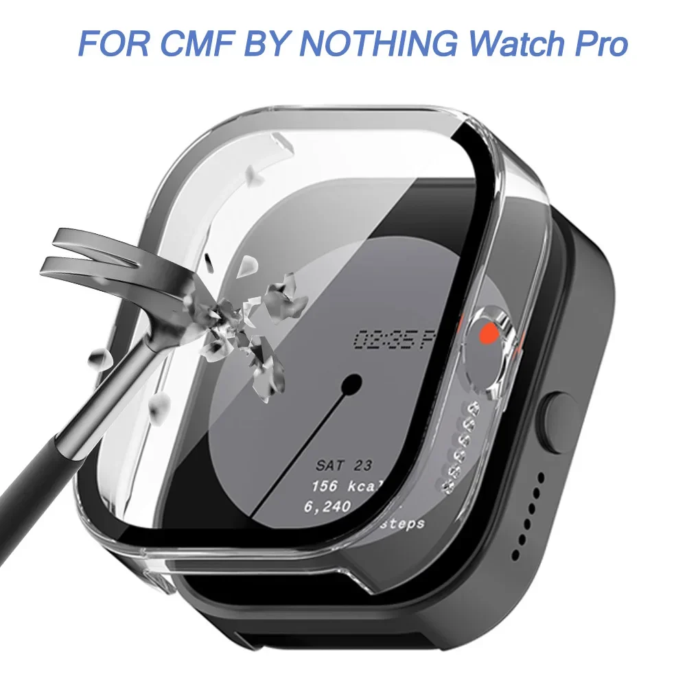 Фото Закаленное стекло + чехол для ПК для CMF Smart Watch Pro, защитный чехол, защита от царапин, экран, бампер, защитный корпус CMF Pro, аксессуары №2