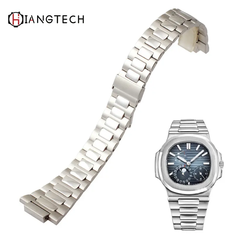 Metal watch strap for Patek Philippe Nautilus 5711/1A010 male convex stainless steel strap watch chain 25mm bracelet