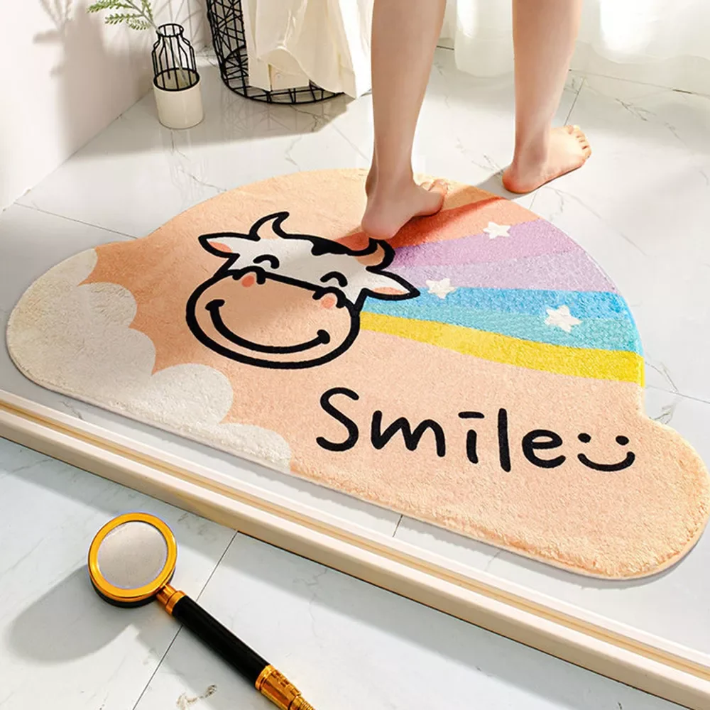 

Cartoon Sand Scraping Door Entrance Welcome Mat Hallway Bath Nonslip Rug Dust Removal Carpet Wire Loop Footpad Doormat
