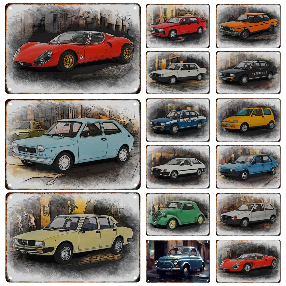 

Vintage Nostalgic Car Metal Signage Tin Print Poster Home Living Room Garage Bar Club Man Cave Wall Art Decor Aesthetic Custom