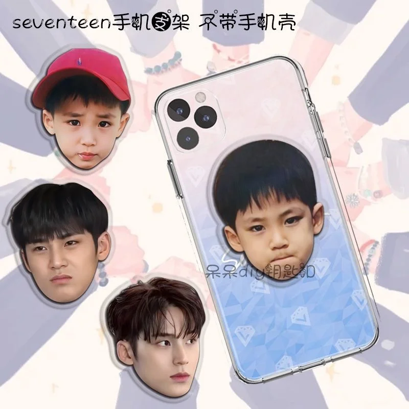 

Kpop Boy group SVT 17 Mingyu Universal Phone Stretch Bracket Cartoon Finger Ring Holder Socket Desktop Holder Carat gift