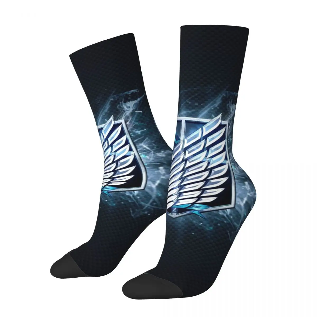 

Funny Crazy Sock for Men Cool Wing Hip Hop Harajuku Attack on Titan Giant Fighting Anime Quality Pattern Printed Boys Crew Sock