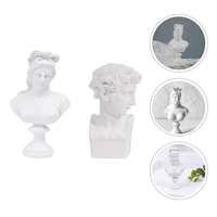 2 pcs figure statue ornaments famous sculpture plaster bust statues photo props