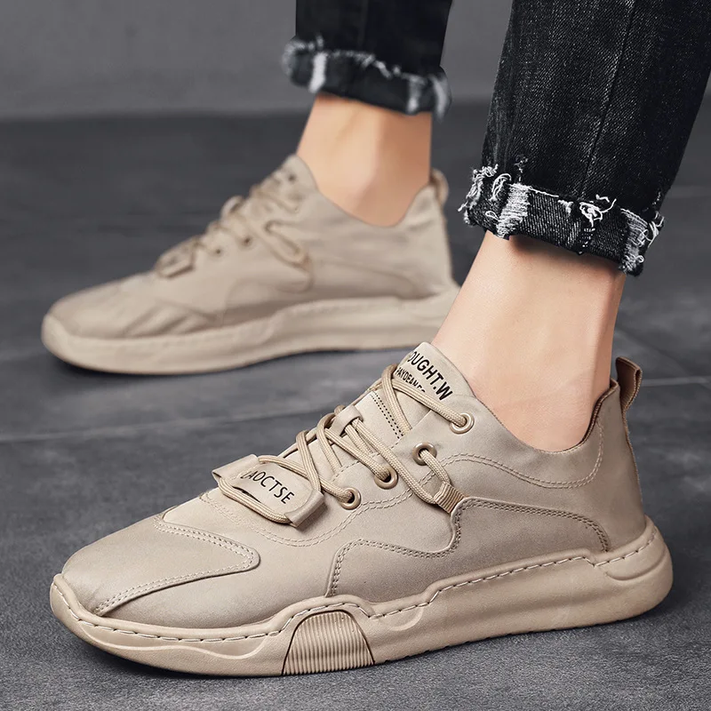 

Cloth Comfortable Little White Shoes Men's Lace Casual Board Shoes Korean Men's Trend Men's Shoes Vibrating The Same Paragraph