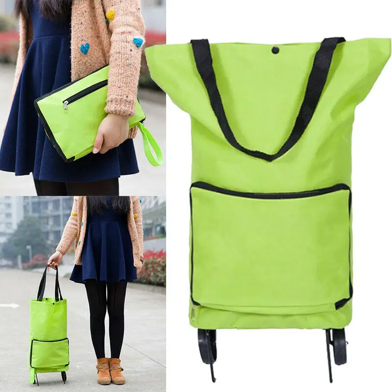 

Practical Food Organizer Versatile Trolley Bag On Wheels Grocery Shopping Folding Shopping Bag Easy To Use Portable Reliable