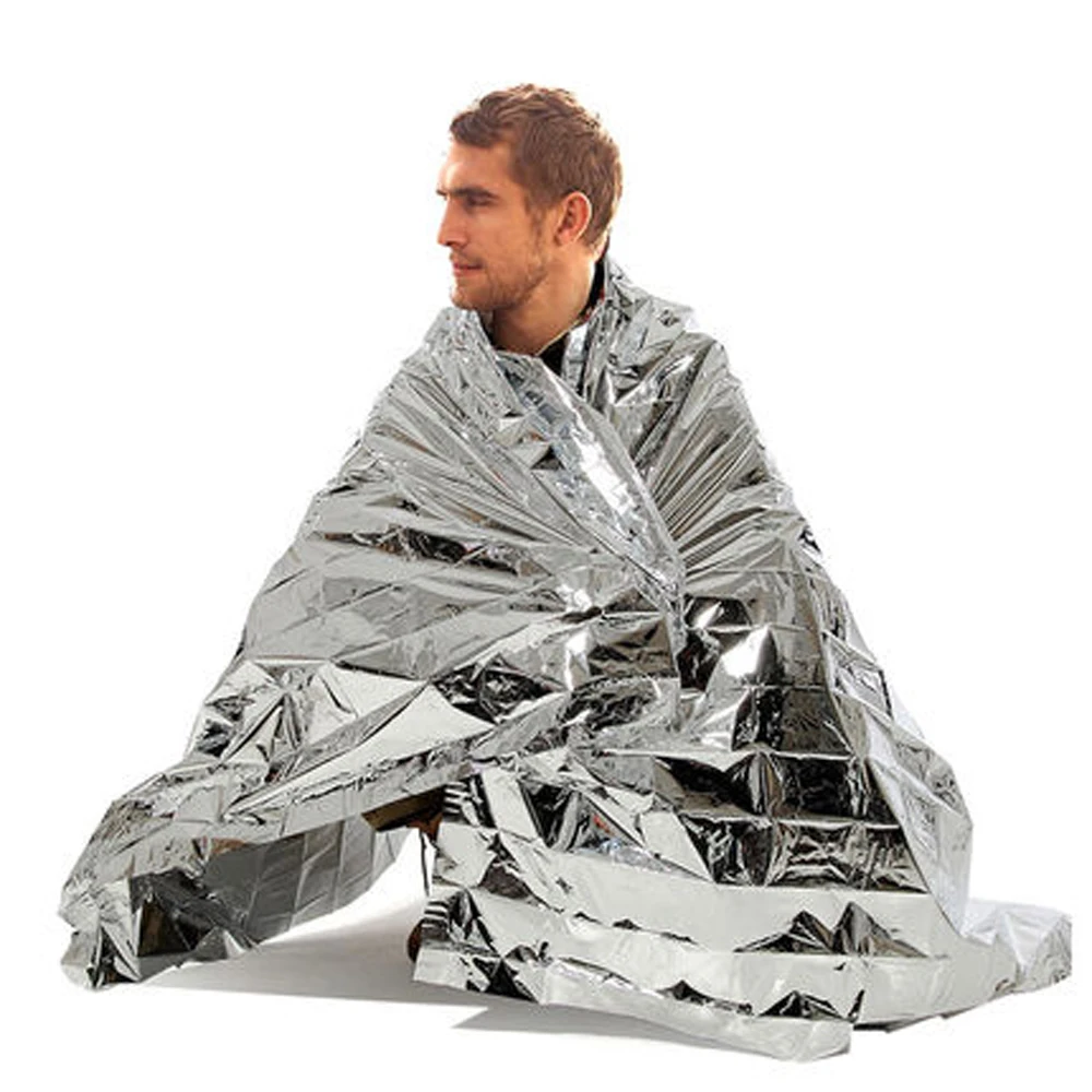 Водонепроницаемое аварийное спасательное одеяло для кемпинга, 10 шт./лот, спасательное одеяло из фольги, тепловая изоляция, майларовое одеял... от AliExpress RU&CIS NEW