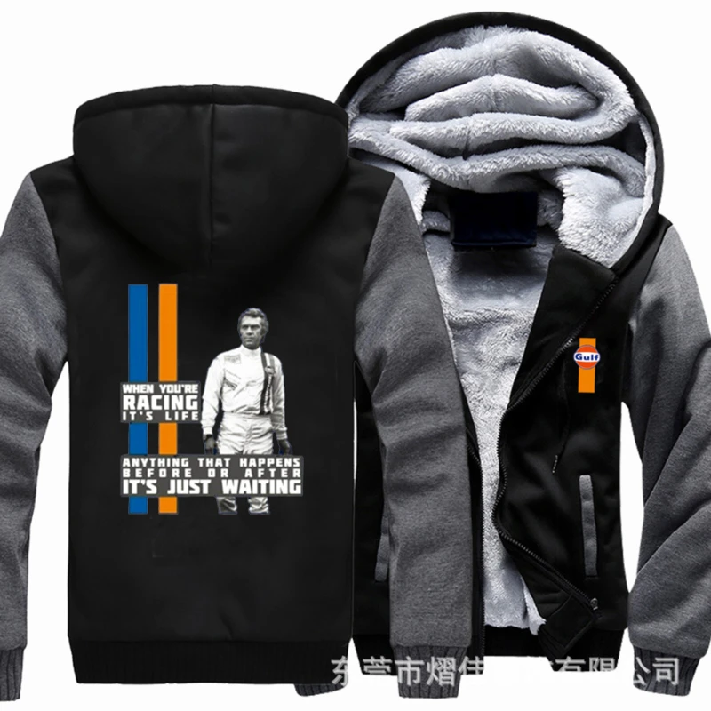 

2022 winter printed GOLF car logo thickened coat casual men zipper men plush coat