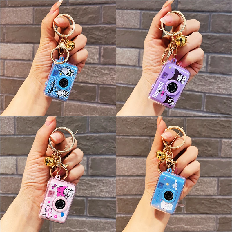 

Kawaii Sanrio Cinnamoroll My Melody Kuromi Camera Key Chain Cartoon Figure Bag Student Creativity Ornaments Cute Birthday Gift
