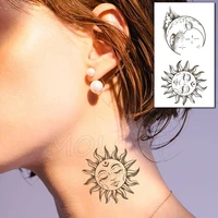 tattoo sticker moon sun lunar star element body art makeup waterproof temporary women and men fake tatoo