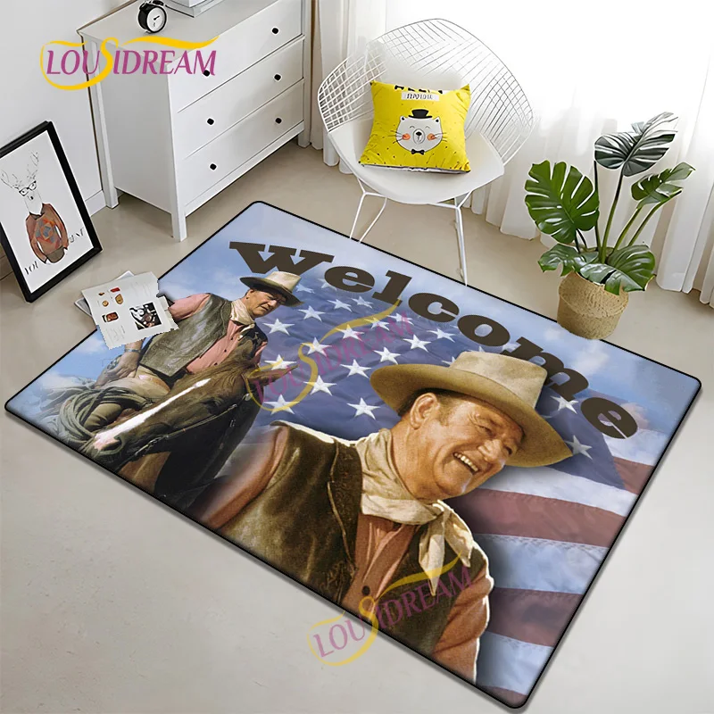 

3D printed home area on the larger side of John Wayne rugs living room decoration play bathroom kitchen doormat prayer carpet.