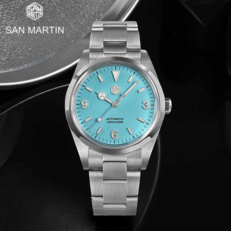 

San Martin 39mm Limited Edition Watch Men Vintage Explore Sapphire BGW9 Luminous 10Bar Stainless YN55 Automatic Mechanical