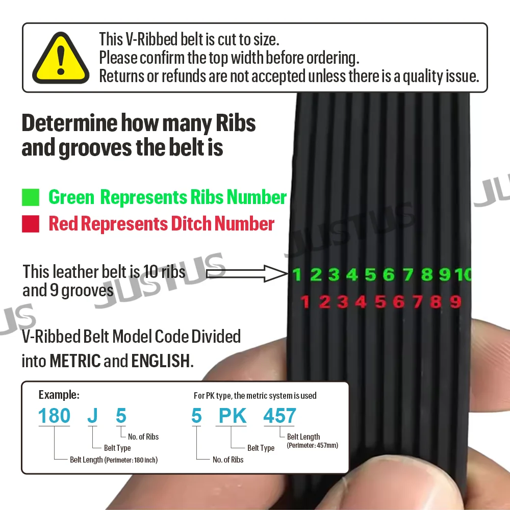 Фото Резиновый многоручьевой ремень PK V-Ribbed (4PK-12PK), длина=PK1580-PK1850, для промышленных трансмиссионных ремней, бесплатная доставка №5