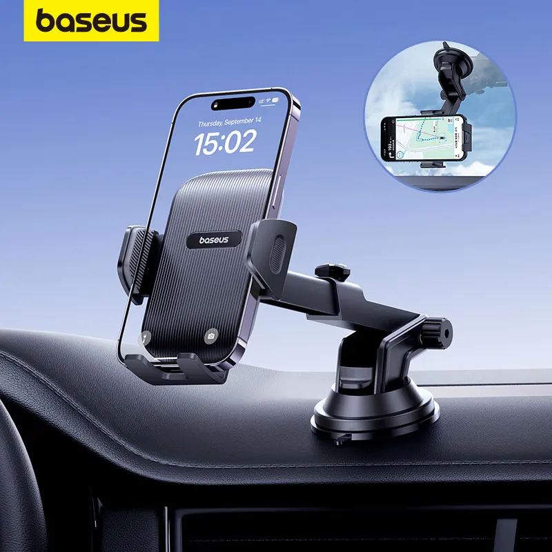 Baseus Car Phone Holder Sucker for Dashboard Windshield Vent Mobile Car Holder Clamp For iPhone Pro Max X Xiaomi Huawei Samsung