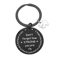 2022 new key chain plus accessories stainless steel key chain round brand key ring elephant letter lettering jewelry