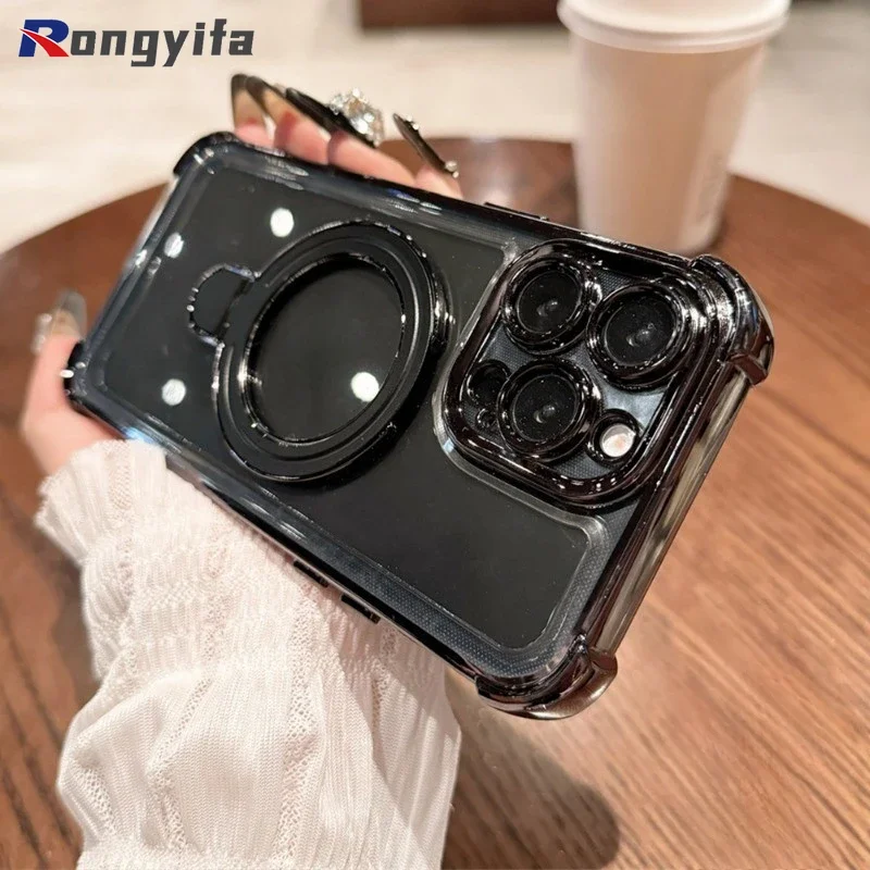 Магнитный прозрачный чехол для Vivo V40 V30 V29 Pro Y28S Y18 Y18E Y03 Y36T Y20T Y20A Y12A T2 усиленный