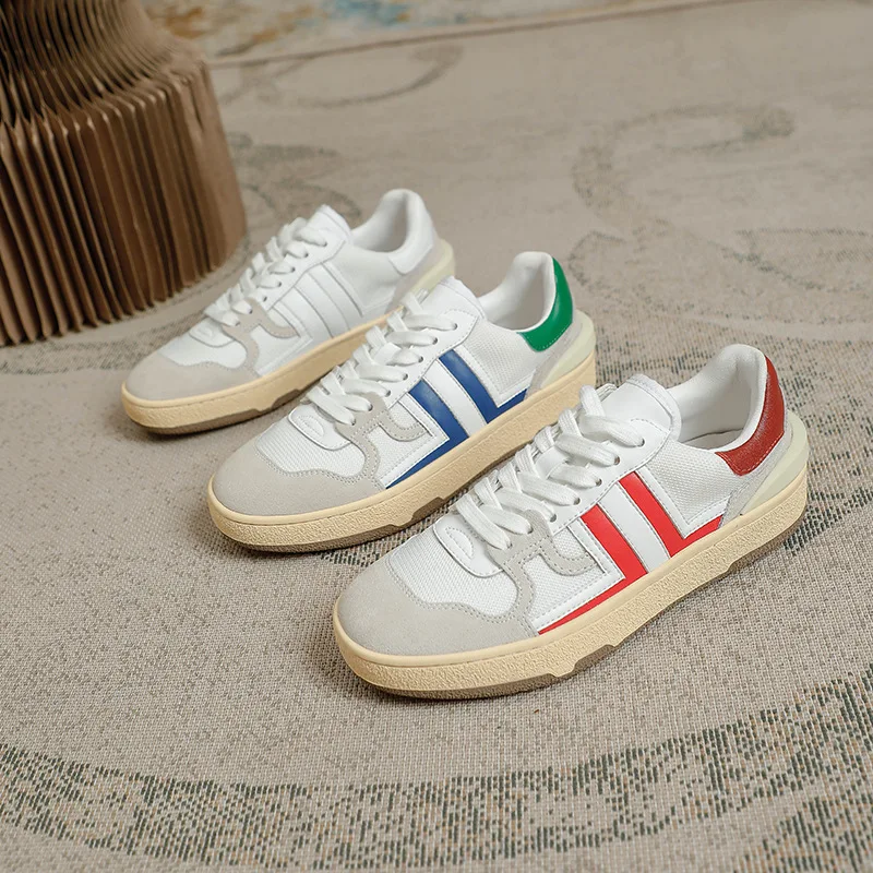 

Rmk Owews Rricowees Spring Autumn Genuine Leather Women Flat Shoes Lace -up High Quality Female Footwear Sneaker Shoes Tops