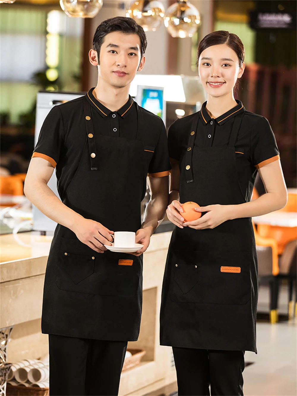 

Fashion Waterproof Canvas Kitchen Apron for Women Men Restaurant Chef Home Cooking Bib Korean Hairdresser Waiter Overalls Custom