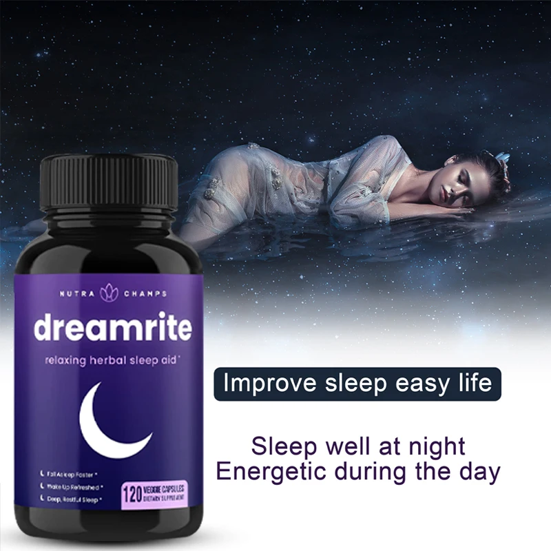 

（Free Shipping）Sleep Supplement with Melatonin, Magnesium, Chamomile, and Valerian To Improve Sleep 120 Vegan Capsules