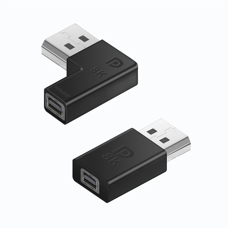 

Displayport 1.4V 8k/60Hz To Mini DP 4k 2K/165Hz Adapter 90 Degree Angle miniDP to Normal DP Displayport 1.4 Converter K1KF