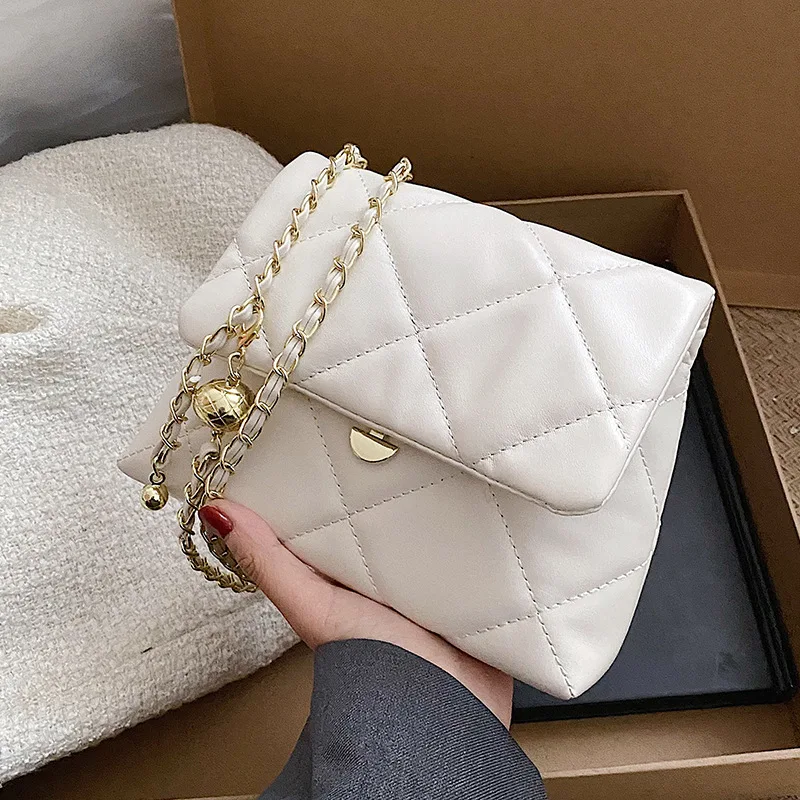 

Mini Shoulder Bag Female 2022 Autumn/winter New Style Trendy Texture Chain Fashion Lady Hand Carry Messenger Small Square Bag