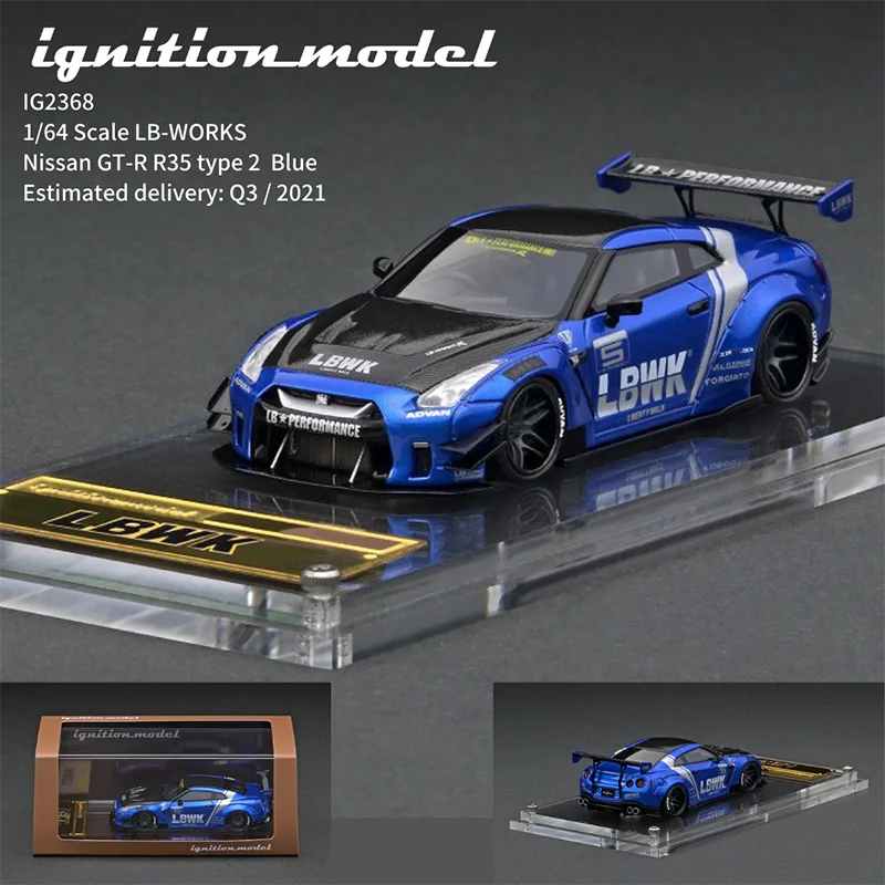 

Синяя полимерная модель автомобиля IG 1/64 Nissan GTR R35 type 2