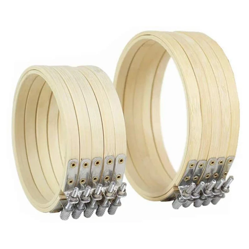 

10 Pcs 6 Inch And 8 Inch Embroidery Hoops Round Circle Cross Stitch Hoop Ring For Wreath Decor Art Craft