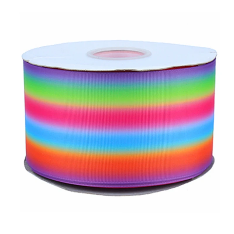 

Flora ombre ribbons, wholesale price cheap rainbow design grosgrain ribbon for hair accessories