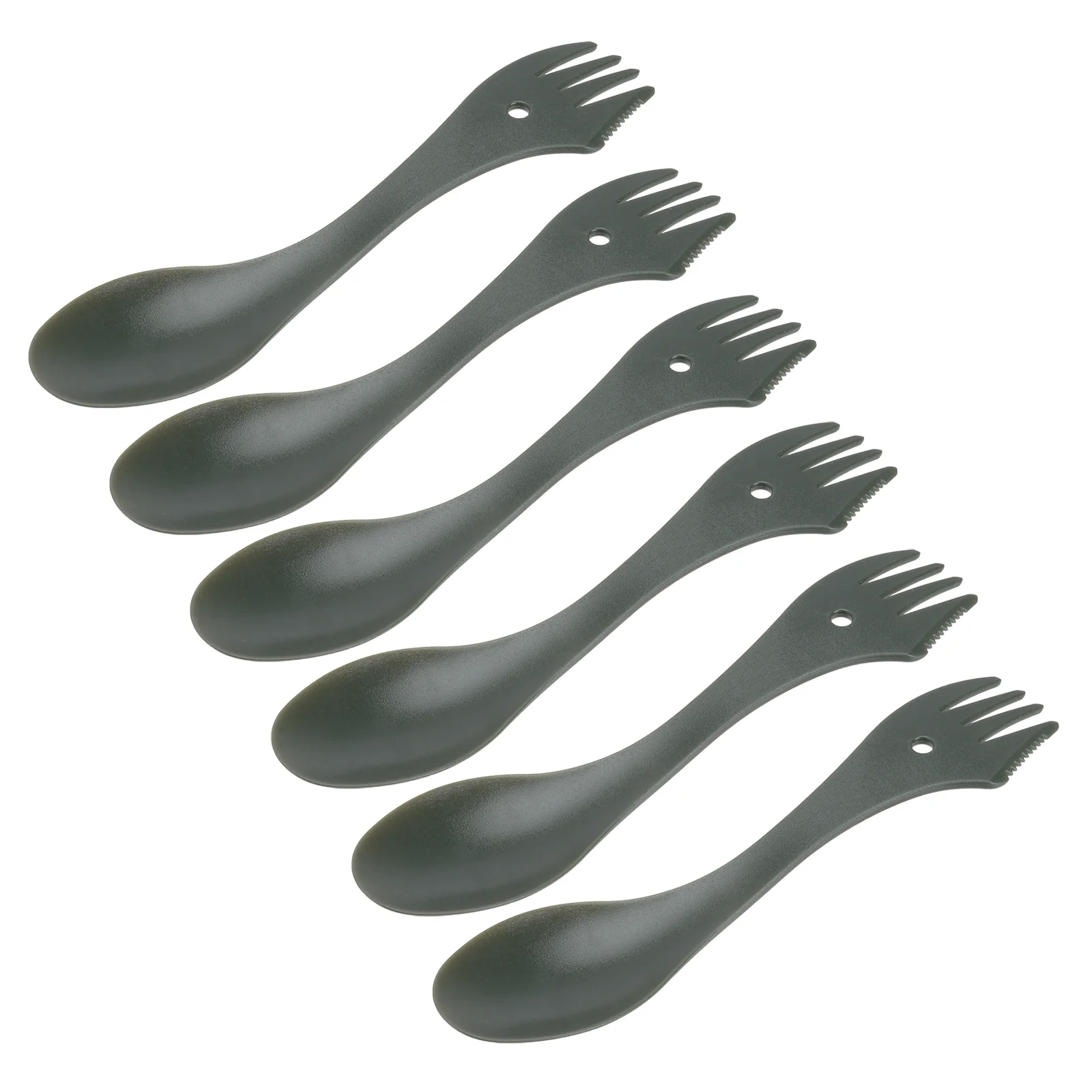 

6 Fork Spoon 3- in- 1 Picnic Cutlery Portable Camping Tableware