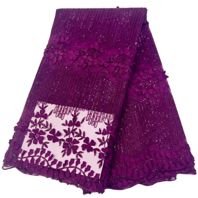 

Фиолетовые французские блестки в африканском стиле 2022, высококачественные нигерийские сетчатые кружевные ткани для женщин, для вечеринки, свадьбы H9929