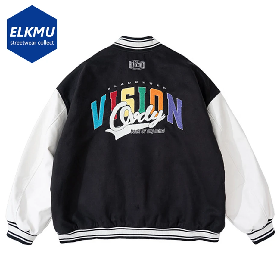 

Letters Embroidery Padded Varsity Jacket Men's Coats Streetwear Fashion Hip Hop Bomber Jackets