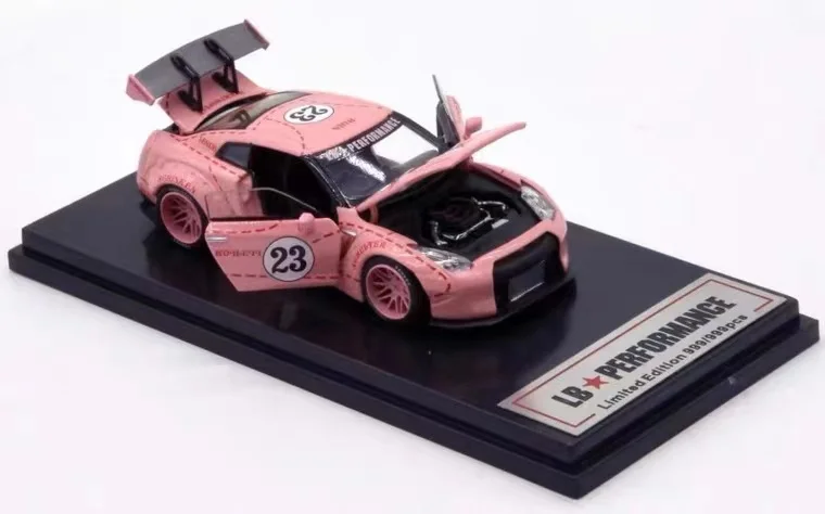 

1/64 Nissan Skyline GTR R35 LBWK Pinkpig Full open Diecast Model Car
