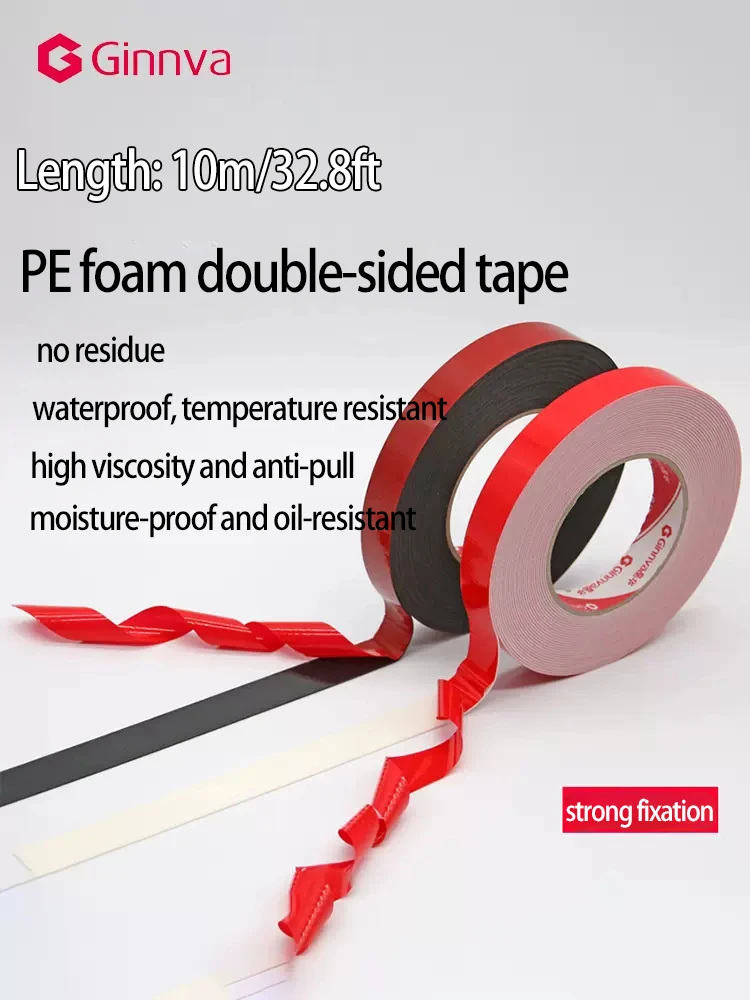 

PE foam double-sided tape strong adhesive tape 1mm thick temperature resistant applied to the wall to fix the traceless waterpr