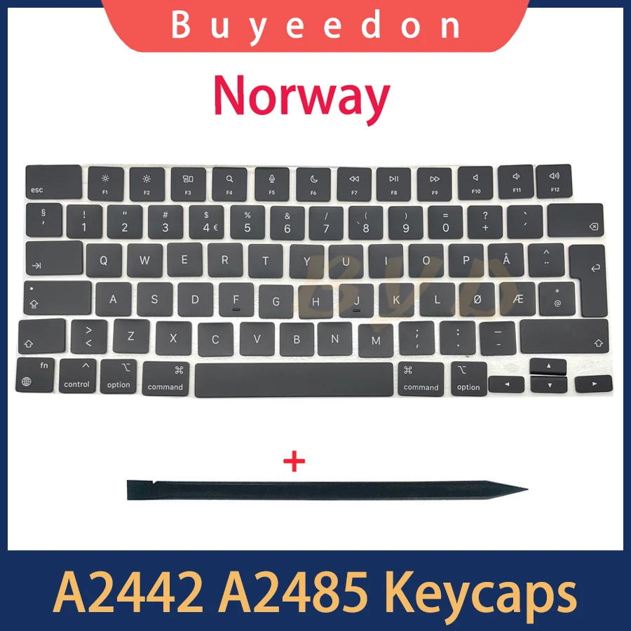 

New A2442 A2485 Keycaps Keys Key Cap For Macbook Pro M1 Pro Max Retina 14" 16" Keycap Norwegian Layout 2021 Year