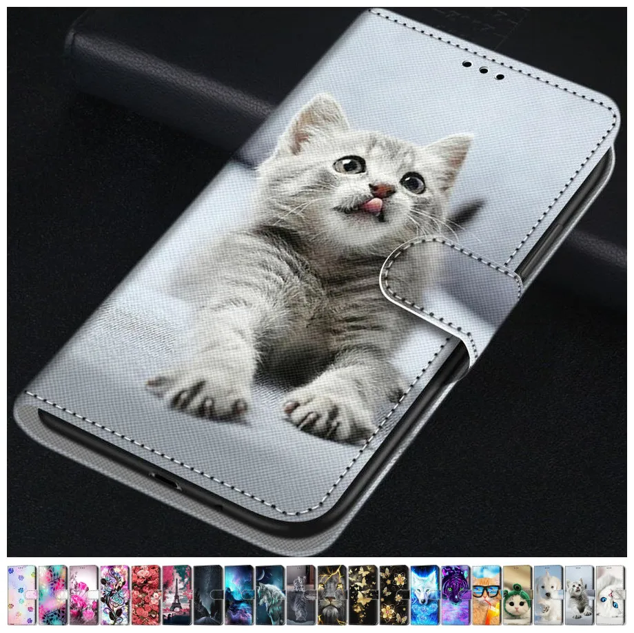 

Cartoon Painted Phone Bags Housing For Xiaomi Mi Poco X4 M4 Redmi 10A 9A 9C Note 9S 11S 9 10 10S 11 Pro 5G Flower Flip Case D08F