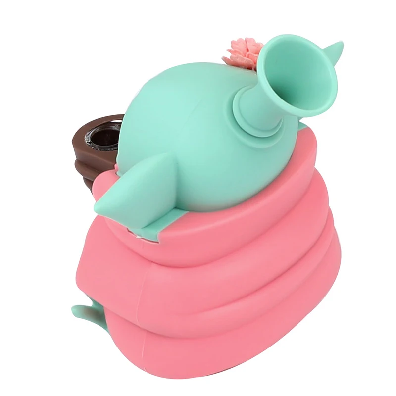 Уникальная трубка для сигарет со стеклянной чашей держатель табака Silicone может