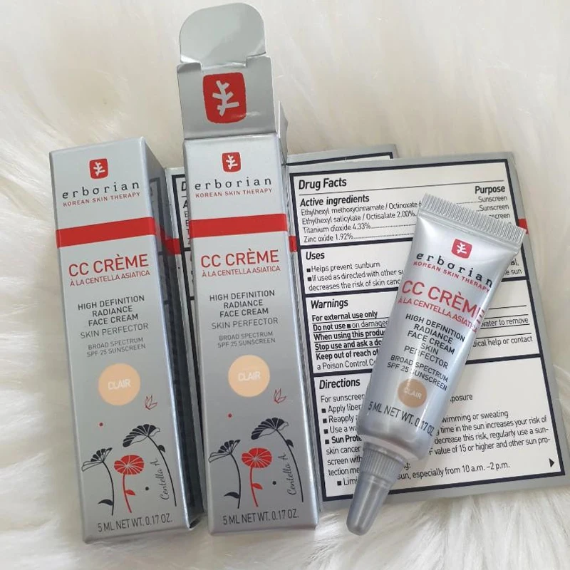 

Erborian CC Cream Korea Illumination SPF 25 Full Cover Medium or Light Hide Blemish Corrector Face Skin Make Up 15ml/45ml Makeup