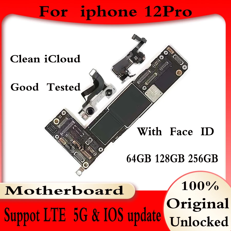 

Original Unlocked Clean ICloud Mainboard For IPhone 12 Pro Motherboard 128G-256G-512G Support Update&5G Logic Board 100% Tested