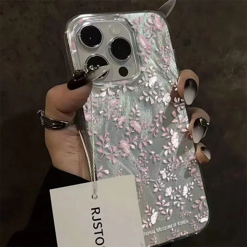 Фото Противоударный жесткий чехол с маленьким цветком для Xiaomi 14T Pro, защитный чехол для Xiaomi 11 Lite 13T 13TPro, шифоновая текстура, чехол Fundas №1