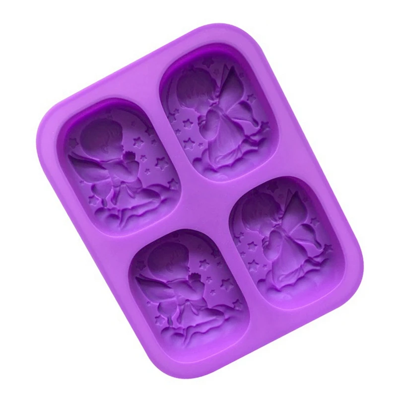 1 шт. форма для мыла 4 полости 3D в виде ангела товары изготовления сделай сам свечи
