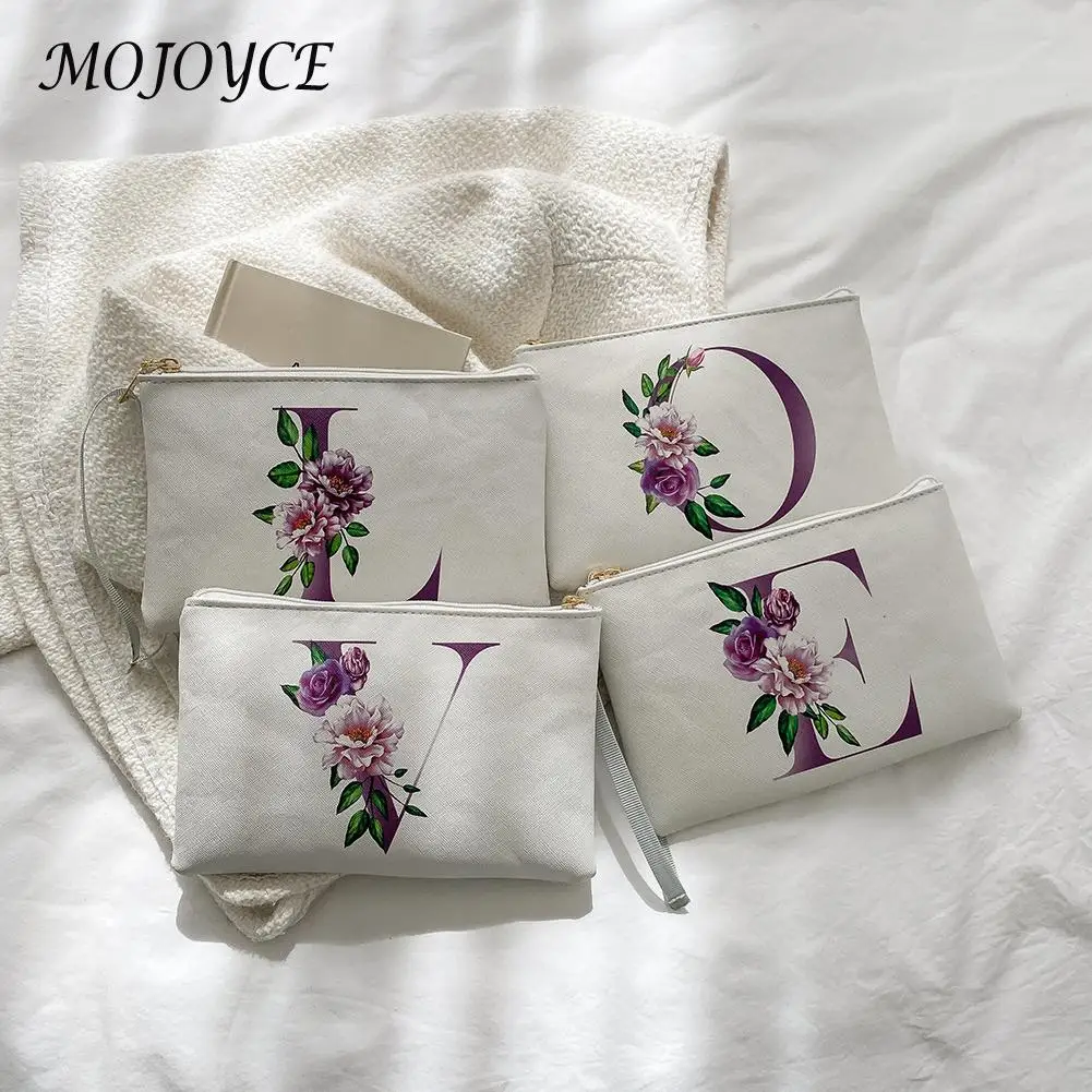 

Fashion PU Leather Wristlet Clutch Bag Women Flower Alphabet Print Money Purse Zipper Party Coin Purse Clutch Card Holder Wallet